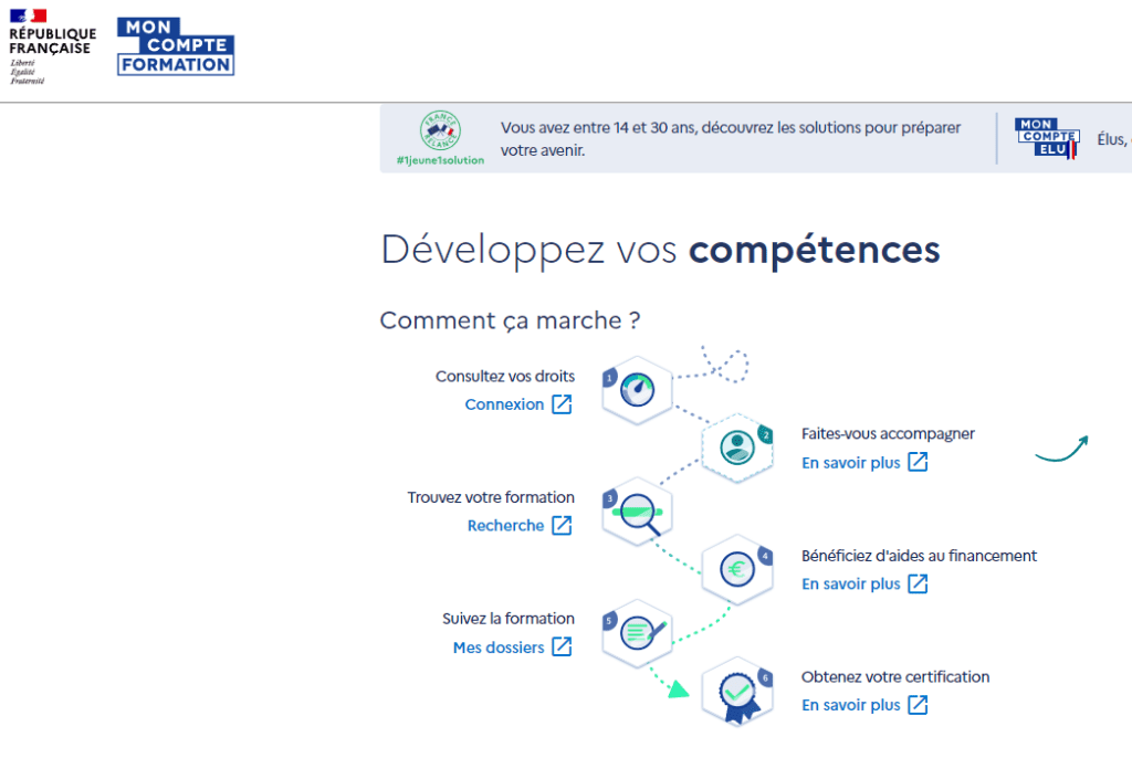 Capture_moncompte_formation_Accueil Page Accueil CPF (https://www.moncompteformation.gouv.fr/espace-prive/html/#/)